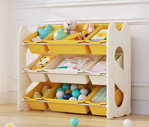 Стелаж з контейнерами Terrio “Kitty” Жовто-білий