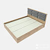 Двоспальне ліжко з ламінованої ДСП, КЛ-1600 Лайт Еверест Дуб сонома, З основою під матрац — Щит ДСП, фото 6