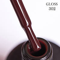 Гель-лак для нігтів GLOSS 302 (винно-бордовий), 11 мл