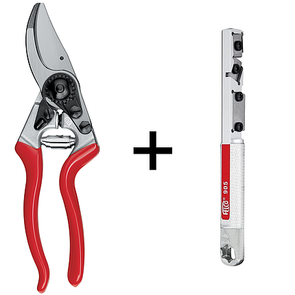 Акційний набір Садовий секатор FELCO 8 + Точилка FELCO 905 (Швейцарія), фото 1