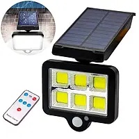 🔥LED Прожектор YT-140 настінний, сенсорний вуличний із сонячною панеллю та пультом