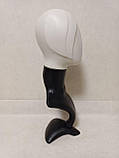 Жіночий манекен голови білий з чорним бюстом (з чолкою), фото 2