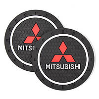 Килимки в підстаканник антиковзаючі Mitsubishi 7см 2шт