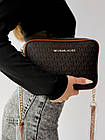 Жіноча сумка крос-боді Michael Kors Jet Set коричнева шкіряна, фото 5