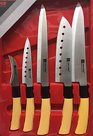 Набор ножей кухонных качественных Contour Pro Knives 5 в 1 Комплект ножей из нержавеющей стали для повара