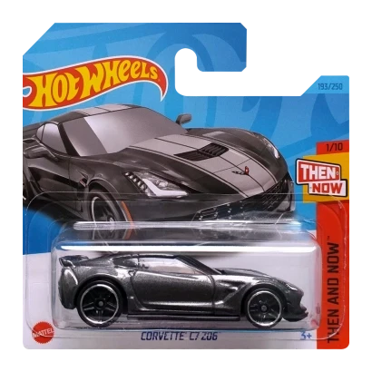 Машинка Хот Вілс 1:64 CORVETTE C7 Z06  — THEN AND NOW Mattel HKJ40
