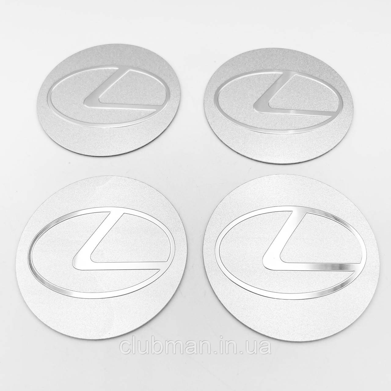Наклейки на ковпачки заглушки в диски LEXUS (Лексус) 56 мм Сріблясті 4 шт