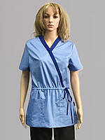 Кофта медицинская женская Виктория голубого цвета