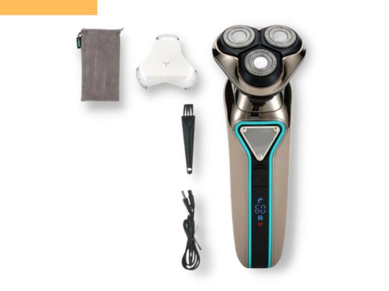 Електробритва для чоловіків роторна для вологого та сухого гоління з плаваючими головками XPRO V-323 сіра (41587-16008_554), фото 1