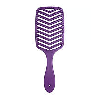 Продувная широкая расческа для укладки волос и сушки феном (фиолетовая)