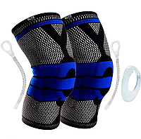 Наколенник эластичный Бандаж компрессионный Knee Support СИНИЙ фиксатор коленного сустава