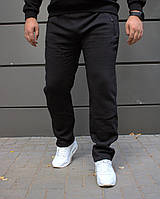 Мужские зимние спортивные штаны Nike черные Батал | Брюки Найк на флисе большие размеры (G)