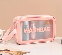 Женская косметичка WASHBAG розовая средняя