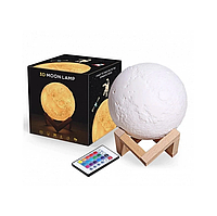 Светильник настольный детский Moon Light Lamp 3D Белая Луна 3 Д 15 см с аккумулятором с пультом