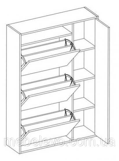 Тумба для обуви Орион 4Д 1264х874х255мм Мебель-Сервис - фото 3 - id-p1979795172