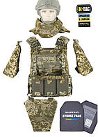 Комплект захисту від М-ТАС: плитоноска, горжилет, захист плечей та паху (фартух) + Балістичні плити 6 класу