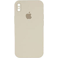 Уценка Чехол Silicone Case Square Full Camera Protective (AA) для Apple iPhone XS / X (5.8") SND