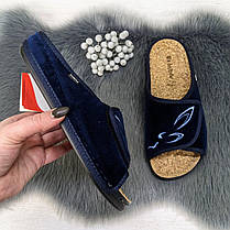 Капці жіночі Inblu на липучці з корковою устілкою сині 4249, фото 3