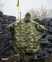 Тактичний дощовик пончо Камуфляж з коричневим, плащ дощовик, плащ армійський, військовий дощовик для ЗСУ