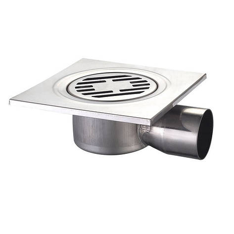 Душовий трап із неіржавкої сталі MIXXUS DRAIN-04-15x15-90 SUS304 (вугловий відвід), фото 1