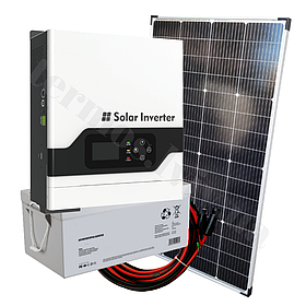 1кВт автономна сонячна станція Дача-200 з інвертором 1000Вт МРРТ контролер, АКБ AGM з резервом 780 Вт*ч