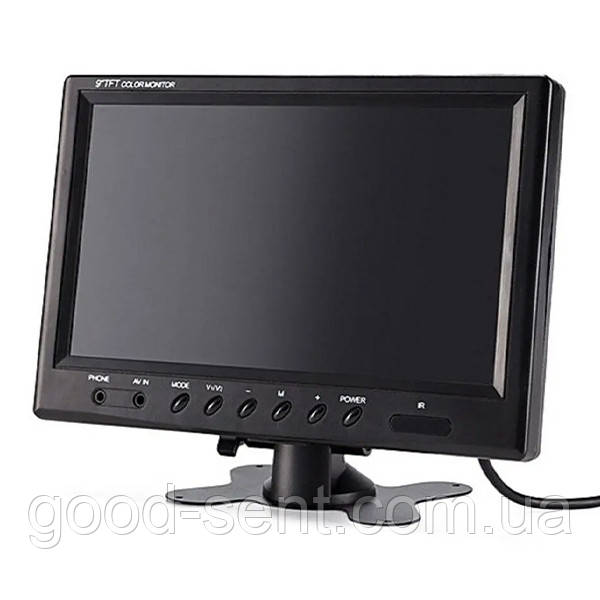 Монітор для камери заднього огляду + рамка в підголівник чорний, фото 1