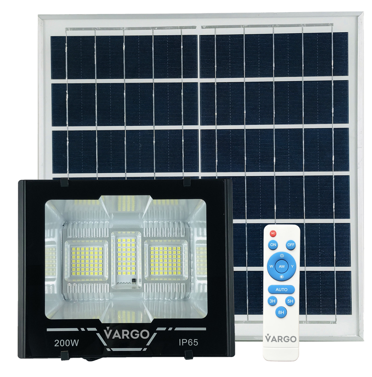LED Прожектор VARGO на сонячній батареї 200W (V-117925), фото 1