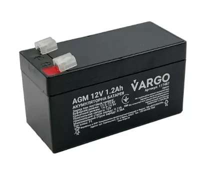 Cвинцево-кислотний акумулятор AGM VARGO 12V 1.2AH (V-117487)