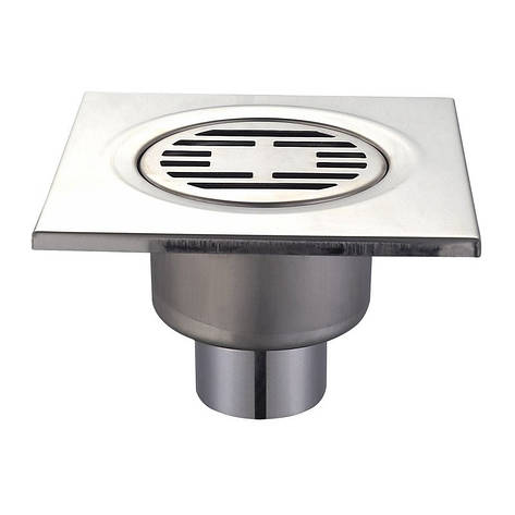 Душовий трап із неіржавкої сталі SUS304 MIXXUS DRAIN-03-15x15-180 (пряме відведення) (MI3422), фото 1