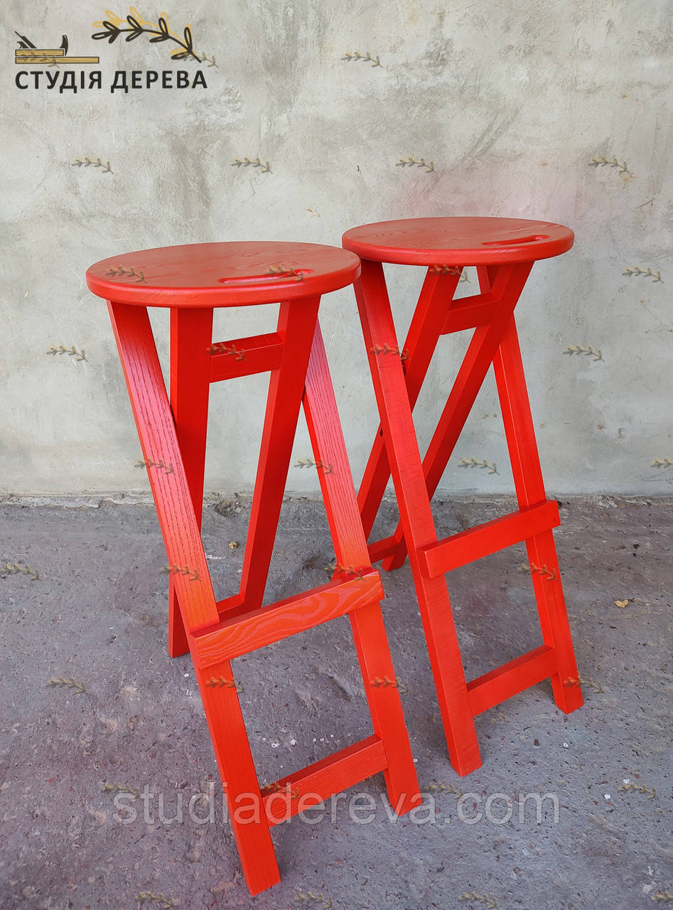 Раскладной Деревянный Табурет с допольнительной подножкой для Бара ...