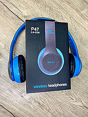 Бездротові накладні Bluetooth навушники P47 Wireless з FM приймачем, фото 5