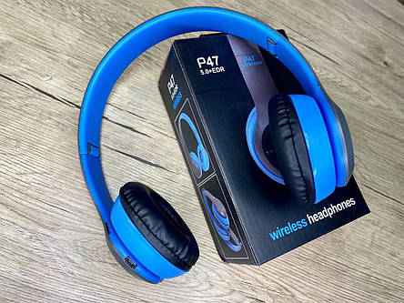 Бездротові накладні Bluetooth навушники P47 Wireless з FM приймачем, фото 1