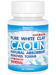 Біла глина (Каолін) у капсулах №60, очищення організму, у разі отруєння, інтоксикації