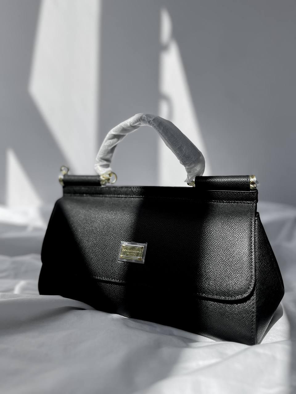Жіноча сумка Dolce&Gabbana Sicily чорна з натуральної шкіри