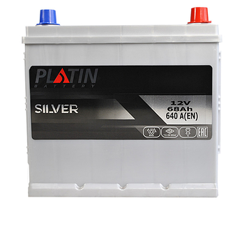 Автомобільний акумулятор PLATIN Silver Asia SMF 68Ah 640A R+ (D23) н.к.