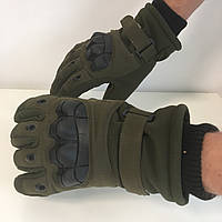 Перчатки зимние на меху с косточками олива, Военные перчатки на зиму М\L Тактические перчатки