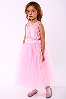 Пышное розовое платье для девочки, на рост 110 см (5-6 лет)