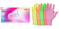 Перчатки нитриловые MediOk RAINBOW 5 цветов без пудры 100шт M