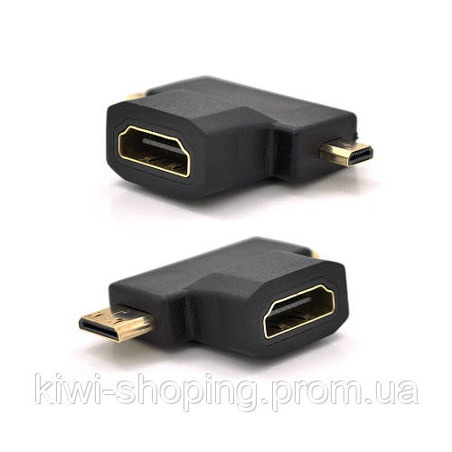 Переходник mini HDMI(папа)-micro HDMI(папа)-HDMI(мама) h (ID#1979859067 ...