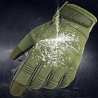 Демісезонні рукавиці з кісточками Soft Shell олива/військові рукавички/тактичні перчатки