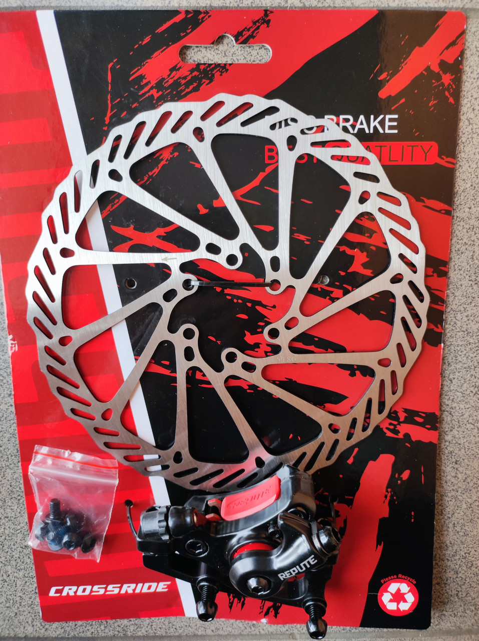 Гальмівний диск REPUTE (ротор) 180мм  і машинка (супорт) комплект