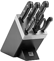 Набір ножів Zwilling Gourmet 7 предметів самозаточуваний блок Made in Germany леза Friodur чорний