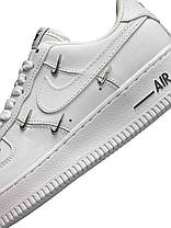 Жіночі кросівки Nike Air Force 1 LX Crome Swooshes White Black Найк Аїр Форс білі шкіра демісезон, фото 4