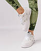 Жіночі кросівки Nike Air Force 1 LX Crome Swooshes White Black Найк Аїр Форс білі шкіра демісезон, фото 9