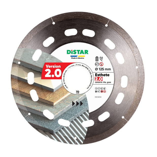 Алмазний відрізний диск по керамограніту Distar Esthete 7D 1A1R 125X22,23 ESTHETE 2.0