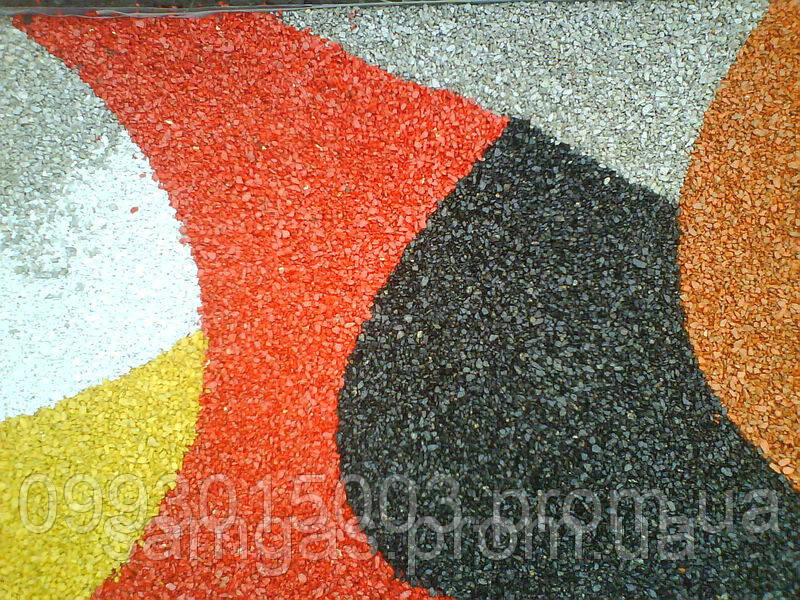 Декоративный цветной гравий оранжевый (щебень, крошка) ландшафтного дизайна - фото 3 - id-p1979893944