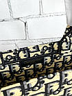 Жіноча сумка-шопер Dior Book чорно-біла з ручками текстиль Крістіан Діор, фото 6