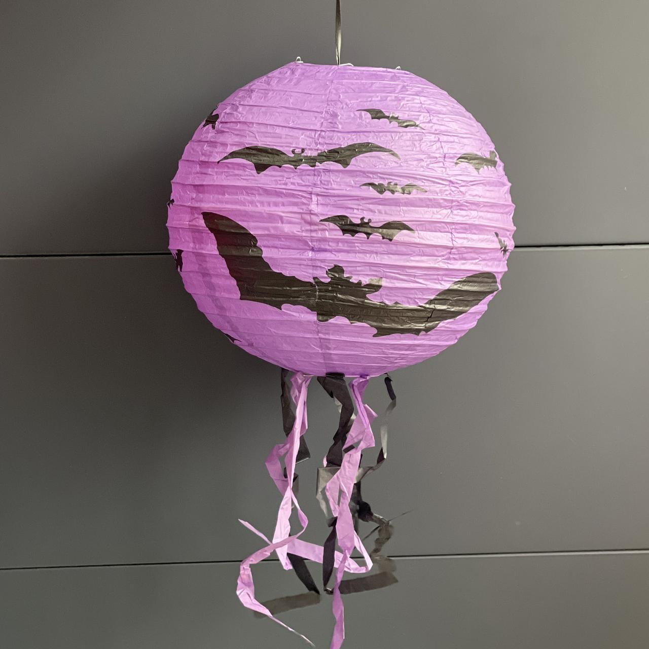 Куля підвісна, паперова "Кажани" на Хелловін, 30*70 см, Декор подвесной "Летучая мышь" на хэллоуин, фото 1