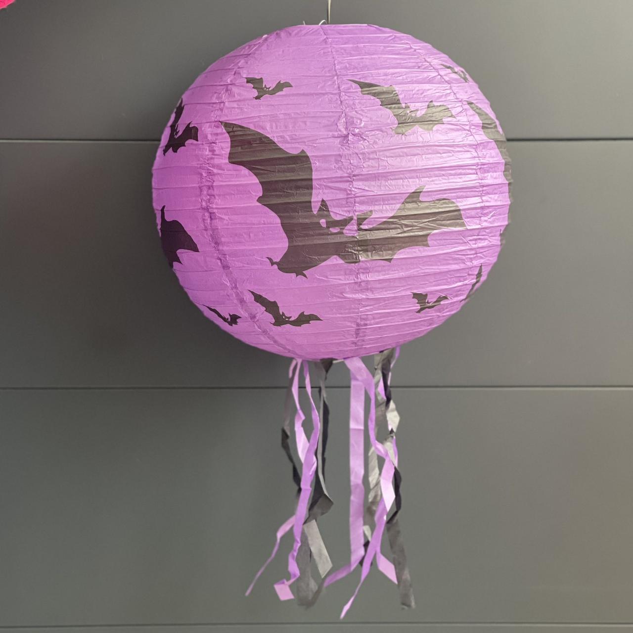 Куля підвісна, паперова "Кажани" на Хелловін, 40*70 см, Декор подвесной "Летучая мышь" на хэллоуин, фото 1