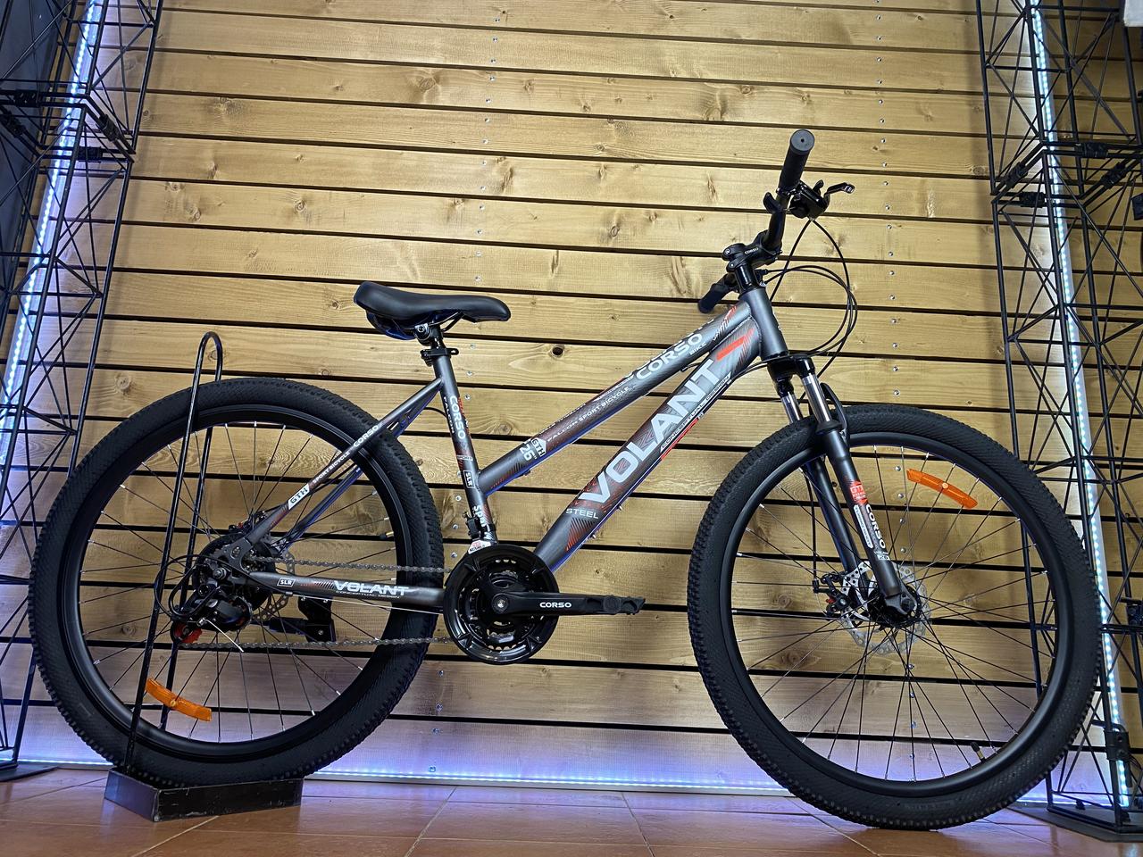 Велосипед гірський спортивний CORSO Volant VL-26637 26" сірий на зріст 145-160 cм